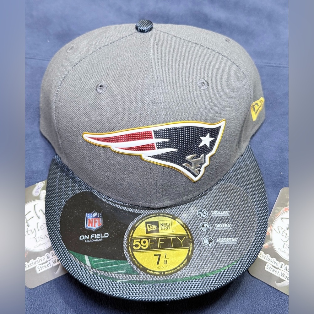 New Era Gold Chrome NFL 59Fifty Fitted Honoring Super Bowl 50 Sz 7 7/8 On Field